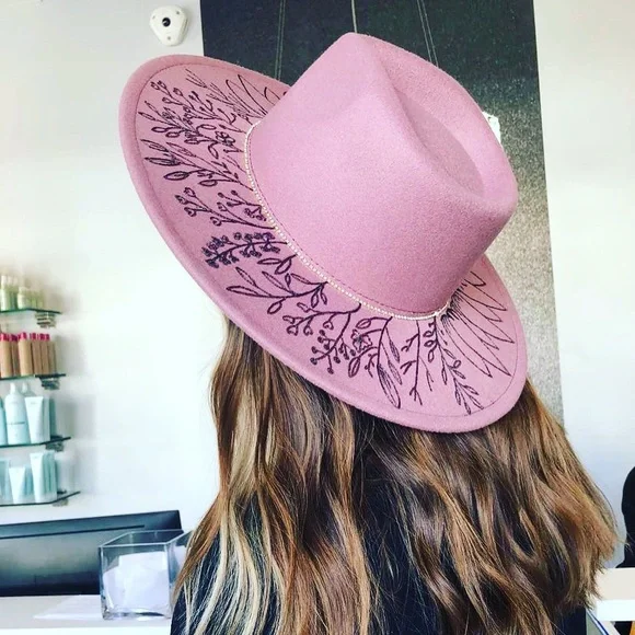 Accessories | Handmade Hand Burned Felt Wide Brim Hat Made  display picture 3